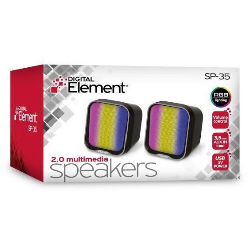 ΗΧΕΙΑ ΗΛΕΚΤΡΟΝΙΚΟΥ ΥΠΟΛΟΓΙΣΤΗ ELEMENT SP-35 BLACK 2.0  ΜΕ RGB ΦΩΤΙΣΜΟ